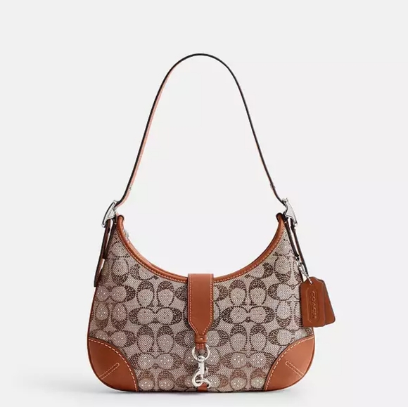 Coach Handbags - Coach Hamptons Hobo Bag In Crystal Signature Jacquard EUC